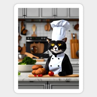 Chef Cat - Modern Digital Art Sticker